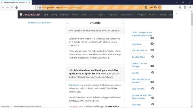 How compiler and runtime treats a volatile variable?
| javapedia.net смотреть онлайн