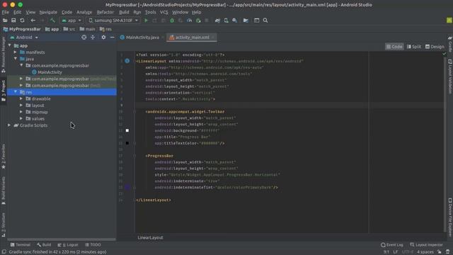 How to Create Horizontal Progressbar in Android | Progressbar in Android смотреть онлайн