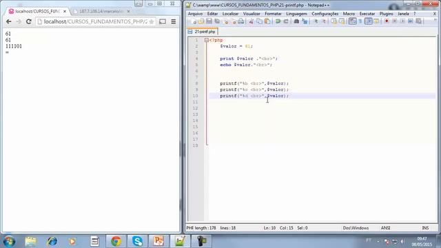 Curso de PHP - Aula 055 - PHP do Zero para Iniciantes - Comando printf no PHP - Parte 2 смотреть онлайн