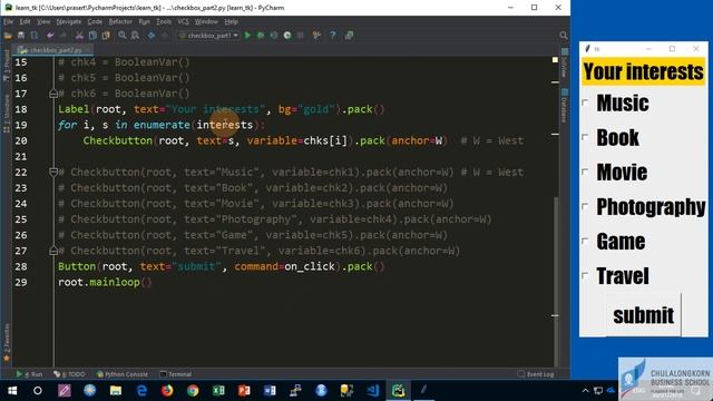 สอน Python 3 GUI: การสร้าง Checkbutton (checkbox) ด้วย tkinter ตอนที่ 2 смотреть онлайн