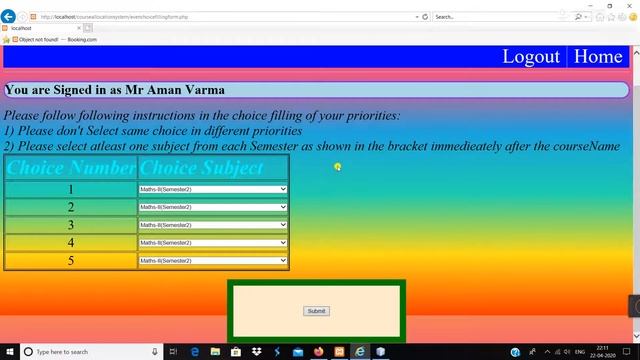 Automation of Manual Course Allocation using PHP my-admin, HTML and CSS Technologies смотреть онлайн