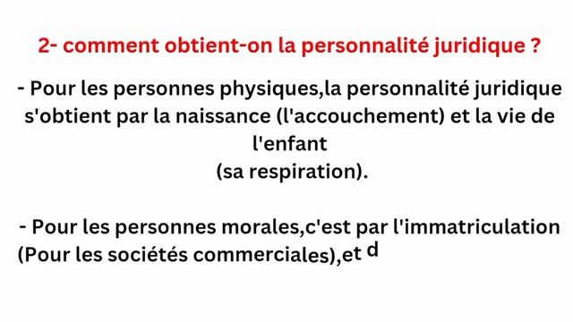 Découvrons ensemble la personnalité juridique. смотреть онлайн