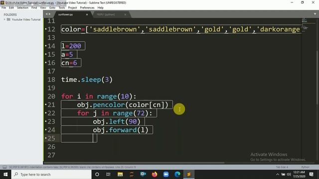 "Make a Sunflower Shape Using Python turtle Graphics" l KNOWLEDGE DOCTOR l Mishu Dhar смотреть онлайн