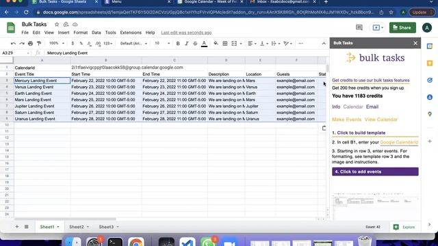 Google Sheets: Create Bulk Google Calendar Events and Send Bulk Custom Emails смотреть онлайн