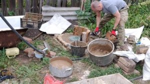 Тандыр своими руками из кирпича, фундамент для тандыра, основание для тандыра, кладка первого ряда!