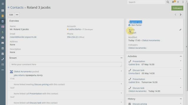 EspoCRM #1: Рабочий стол, карточка клиента, поиск смотреть онлайн