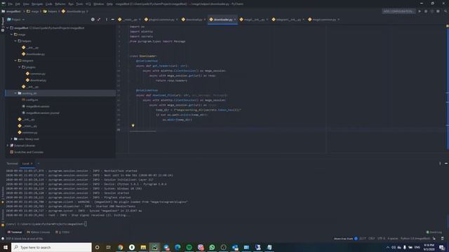 1. Intro to Pyrogram, setting up the project, common commands & initial download/upload module. смотреть онлайн