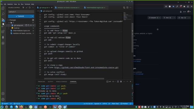 4- Front End Intermediate Course 2023 - Lecture 1 - Part 4 - Git Commands & VS Code Tool (Arabic) смотреть онлайн