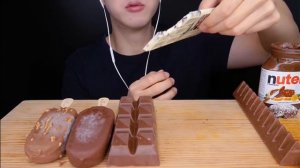 Jimmy ASMR chocolate Nutella ice cream candy mukbang bites only #viral #fyp #new #edit #trend #food