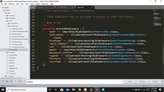 Laravel 7 Ep-33 (Middleware in laravel in English) смотреть онлайн