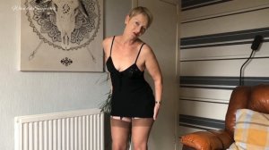 Mature in Stockings: Little Black Dress
