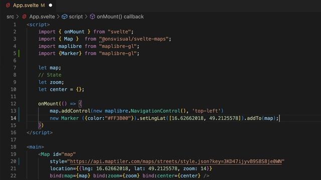 Svelte map with a marker maplibre gl js | 2022 tutorial step by step смотреть онлайн