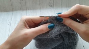 Закрытие макушки шапки спицами на лицевой глади, 4 клина