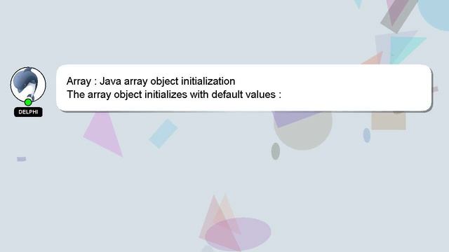 Array : Java array object initialization смотреть онлайн