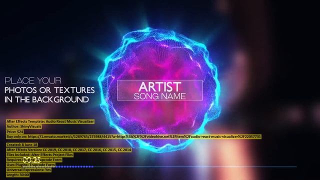 Audio React Music Visualizer | After Effects Template | VideoHive 22057731 смотреть онлайн