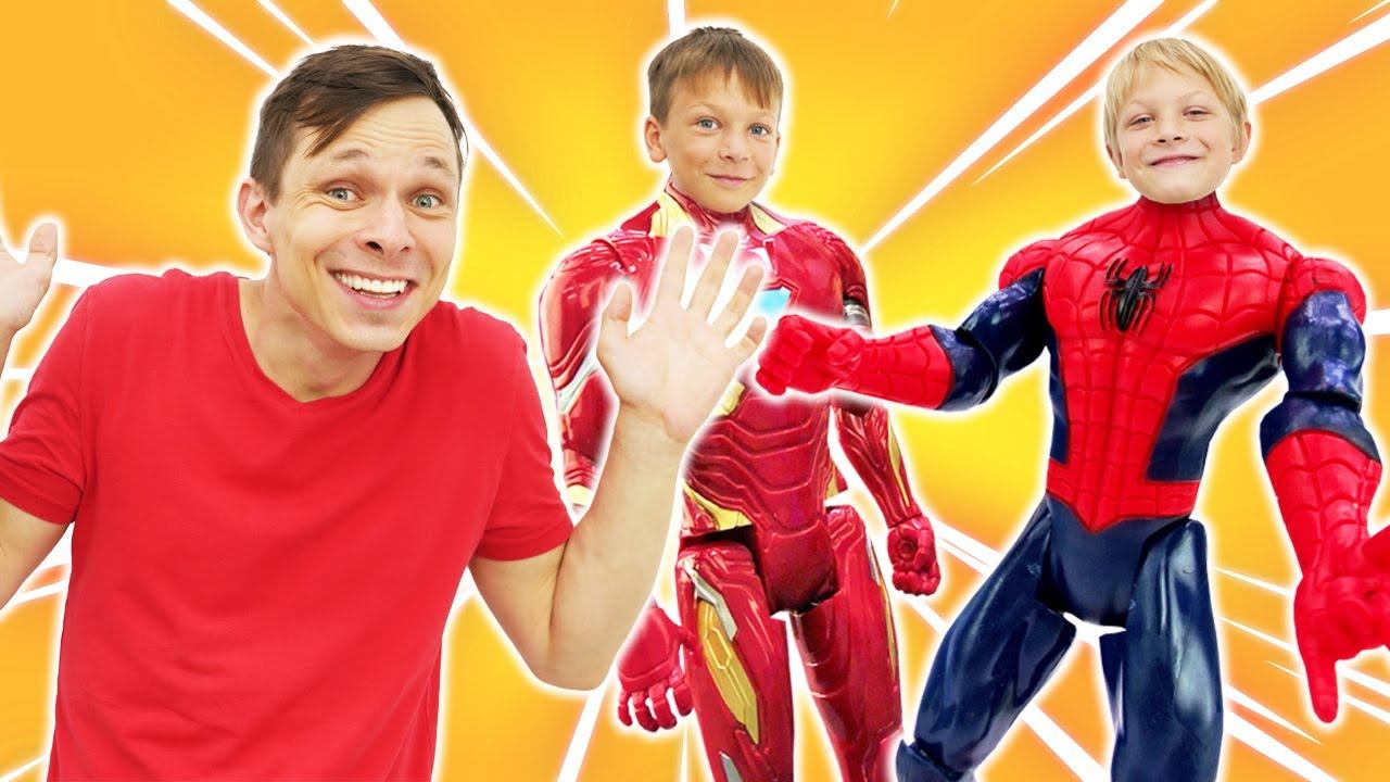 Человек Паук в видео онлайн - Супергерои Марвел и игра Битва БейБлэйд! - Видео игры для мальчиков смотреть онлайн