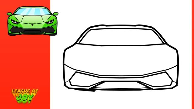 How to DRAW a LAMBORGHINI HURACAN [ Front View ] смотреть онлайн