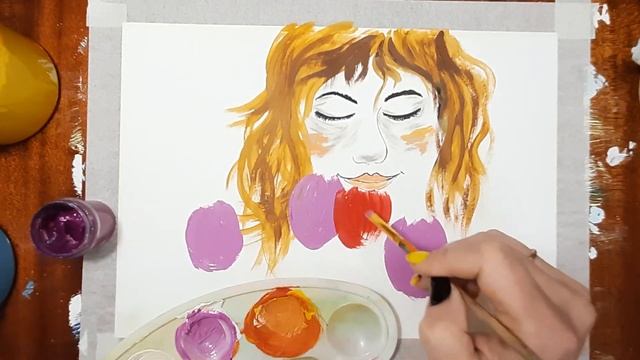Как легко нарисовать маму. Рисуем на 8 марта. Рисуем тюльпаны. Рисуем девушку в тюльпанах. смотреть онлайн
