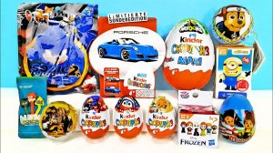 СЮРПРИЗ MIX! Машинки PORSCHE, Леди Баг, Sonic, Миньоны, Paw Patrol, Natoons Unboxing Kinder Surprise