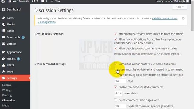 12.) WordPress Tutorials in English for Beginners - Settings section in Wordpress смотреть онлайн