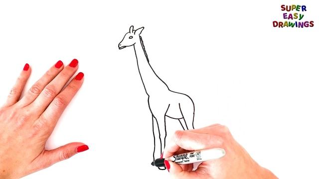How To Draw A Giraffe Step By Step | Giraffe Drawing EASY | Super Easy Drawing Tutorials смотреть онлайн