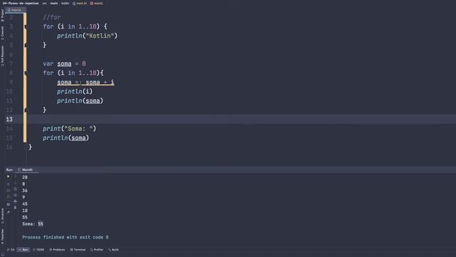 Kotlin para iniciantes - Fluxos de repetição смотреть онлайн