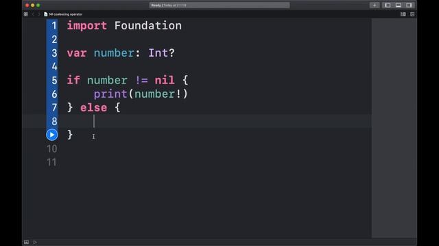 Swift | Optionals - Nil coalescing operator смотреть онлайн