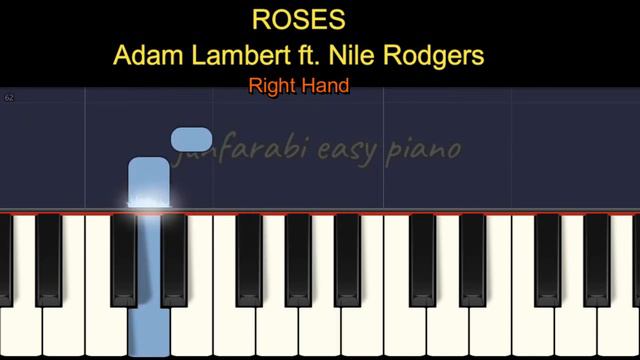 adam lambert ROSES easy piano right hand only смотреть онлайн