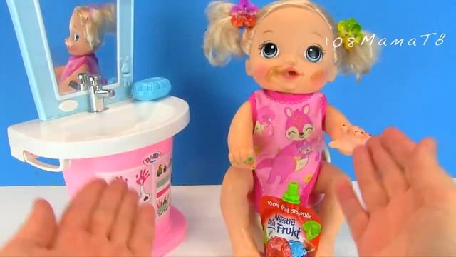 Настя Сидит на Горшке и Кушает Пюре! Мультики Как Мама Играла в Куклы Беби Бон 108мама тв смотреть онлайн