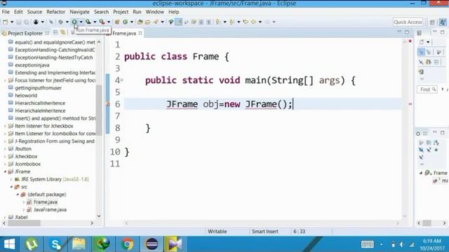 Java Swing(Urdru/hindi) -02- JFrame-01- How to create a JFrame using Eclipse смотреть онлайн