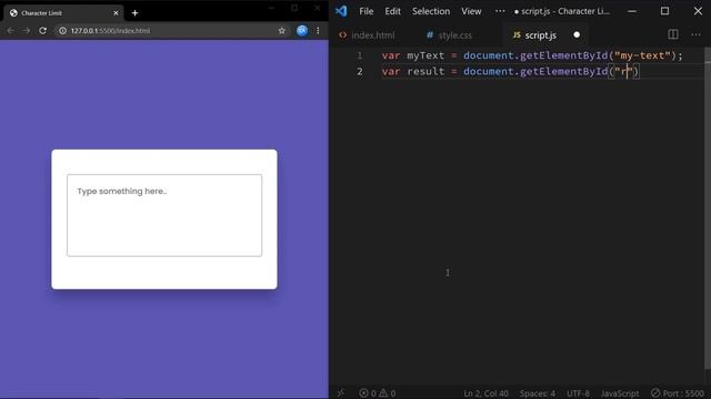 Limit Character In Input Field | HTML, CSS And Javascript смотреть онлайн