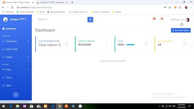 Part 10-[B]-Admin Panel(Admin Roles): Multi Login / User and Admin Login in PHP смотреть онлайн