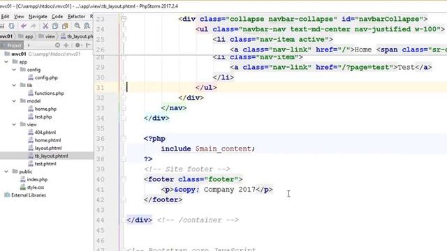 Organize your PHP application (layout - Bootstrap) - 03 смотреть онлайн