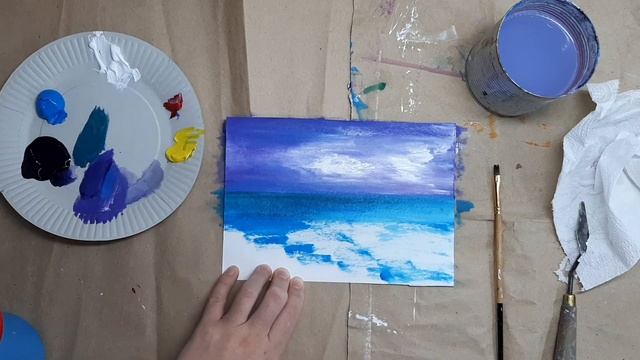 МОРЕ|Как нарисовать|Рисование для начинающих|Step By Step Painting