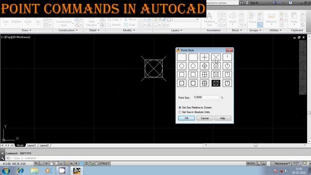 POINT COMMAND IN AUTOCAD PART 1 смотреть онлайн