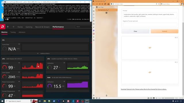 AMD GPU 5700xt running Stable diffusion on Windows 10 смотреть онлайн