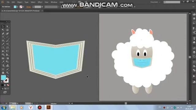 Как нарисовать барашка в медицинской маске в программе Adobe Illustrator смотреть онлайн