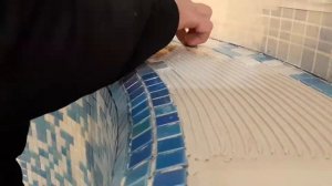 Укладка мозаики на закруглённую поверхность.