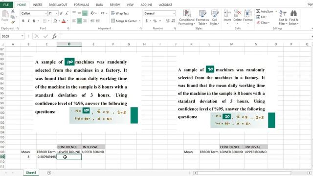 Confidence Interval EXCEL