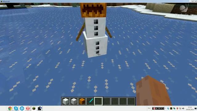Как сделать снежного человека в MineCraft смотреть онлайн