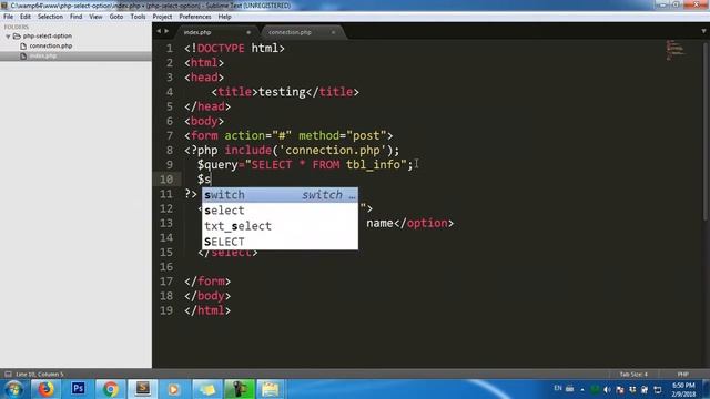 how to select data from database on option html смотреть онлайн
