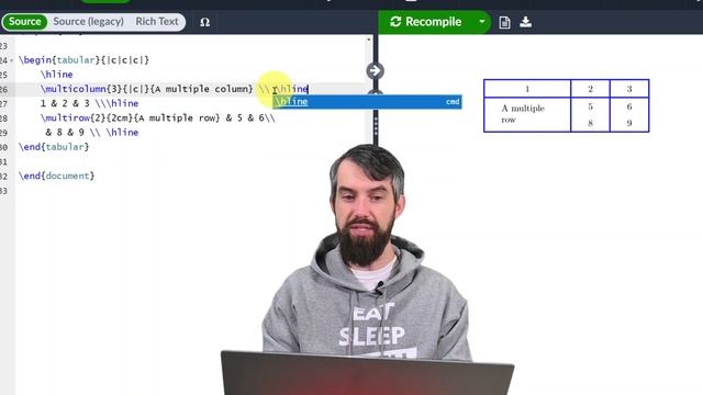 Tables In LaTeX  || Full Tutorial || Intro To LaTeX Episode 8