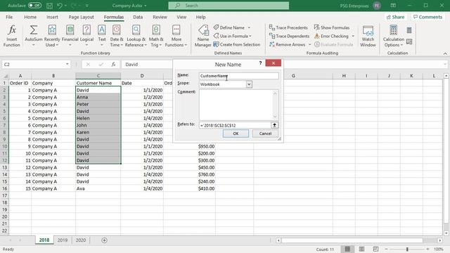 How to Create Named Range in Excel - Office 365 смотреть онлайн