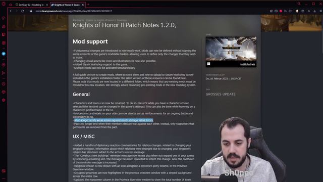 Mods, Namen ändern, Verstärkung, Pakte - Update 1.2.0 - Knights of Honor 2 смотреть онлайн