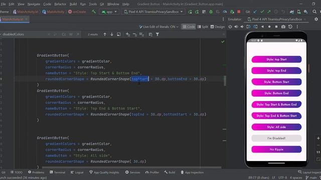 Gradient Button | Shapes in Jetpack compose смотреть онлайн
