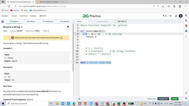 Reverse the array in Python| 450 Question | Love Babbar Sheet | Python смотреть онлайн