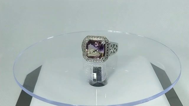 Кольцо с натуральным боливийским аметрином 3.47 ct Размер 17 Серебро 925 смотреть онлайн