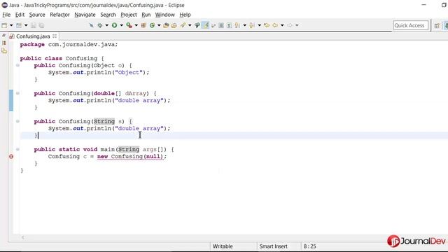 Java Tricky Program 17 - Constructor overloading and NULL смотреть онлайн