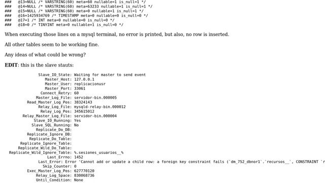 DevOps & SysAdmins: MySQL replication ignoring BINLOG statements for certain table смотреть онлайн