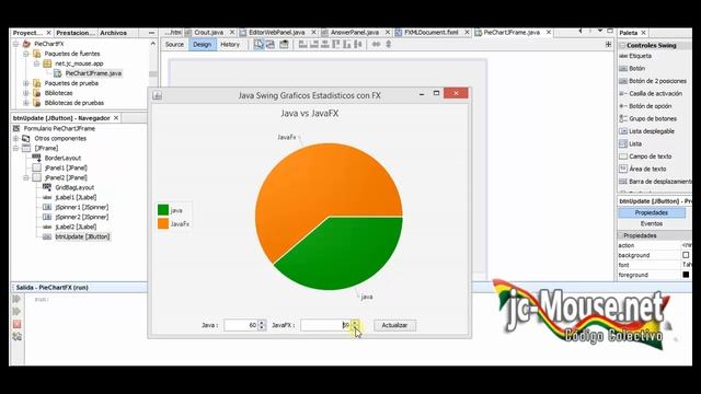 Gráfico en java swing con JavaFX смотреть онлайн